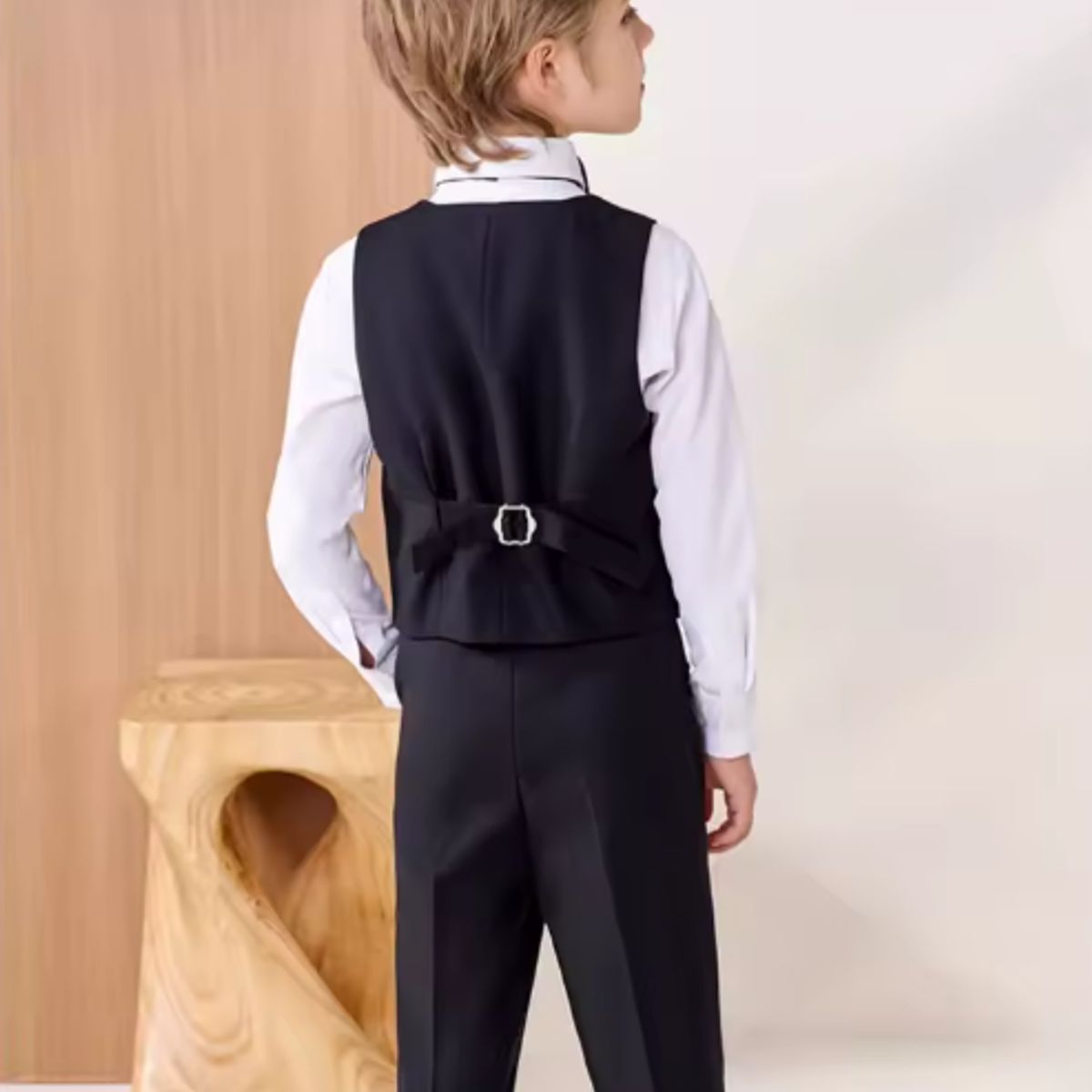 XPRESS RECHARGE - Traje Niño Negro Liso 5 Piezas – Formal Elegante