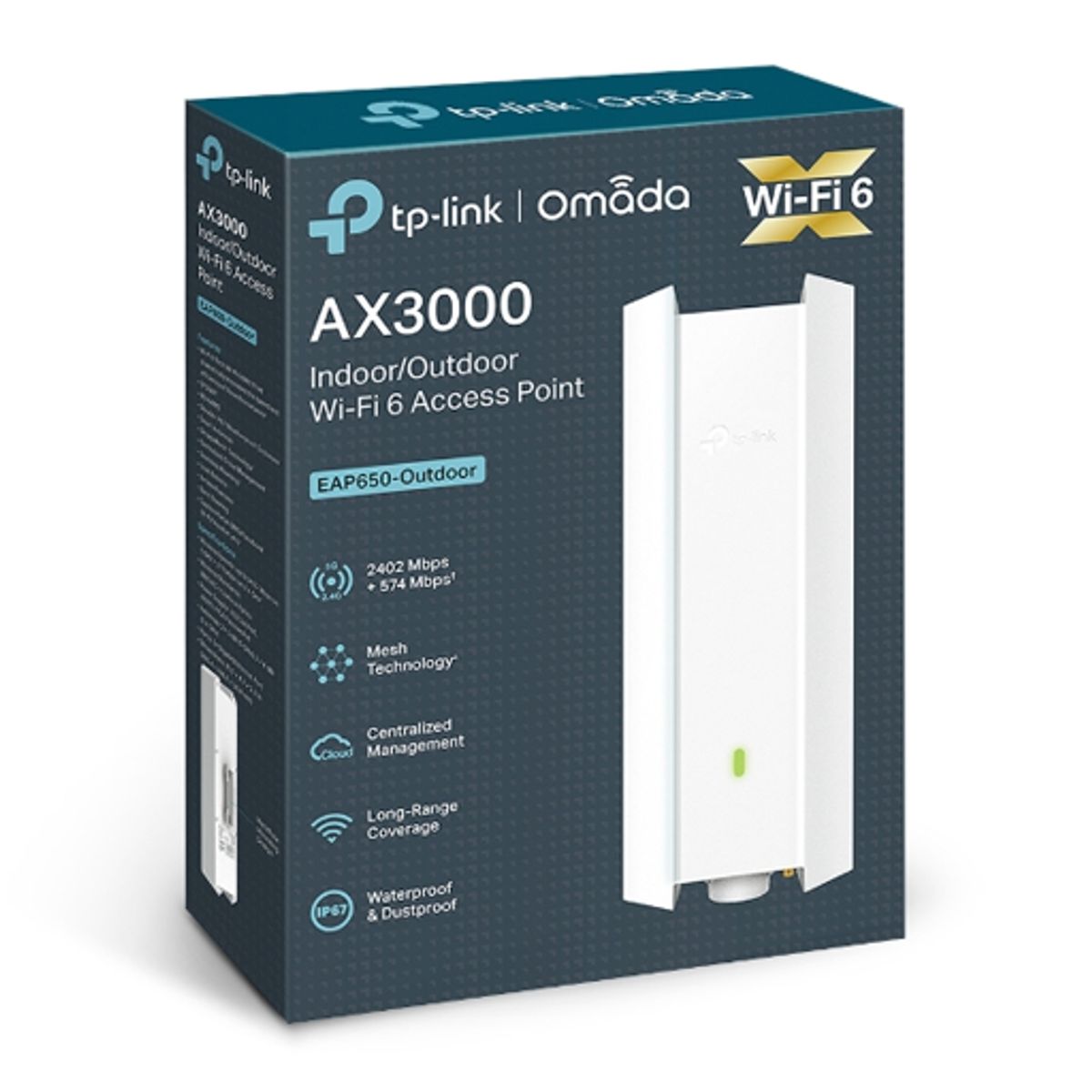 TP LINK - EAP 650 OUTDOOR Punto De Acceso Inalámbrico Tplink Eap650-outdoor Wifi 6 De Color Blanco