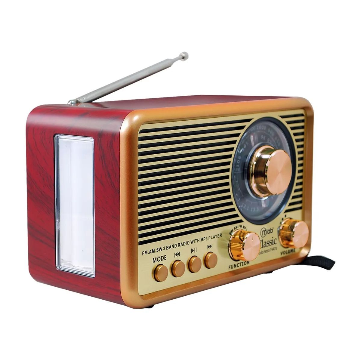 MICROLAB - Radio Retro Clásico Recargable Bluetooth Microlab