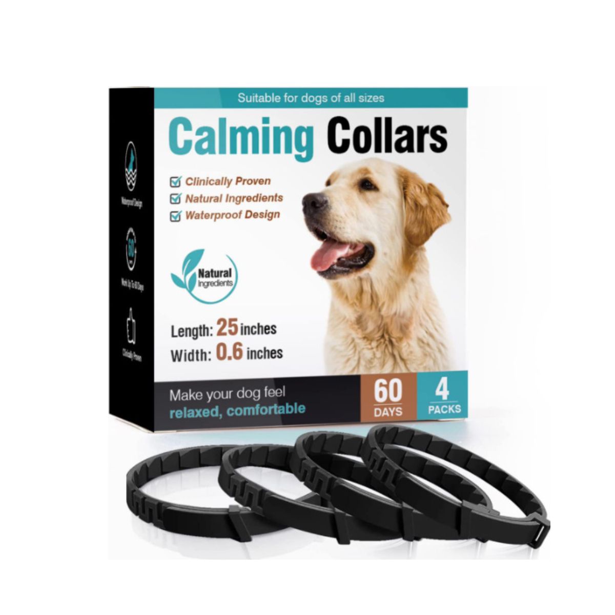 KINDA NICE - 4 Collares Calmantes Y Relajantes Ajustables Para Mascotas