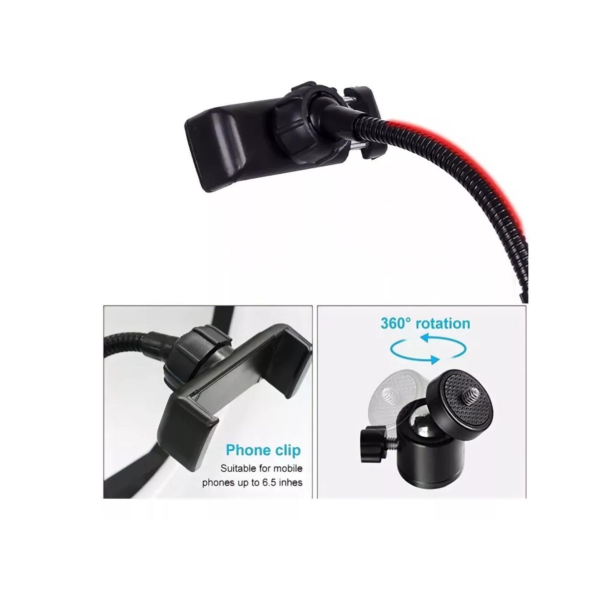 GENERICO - Aro De LUZ LED RGB 26cm USB Tripode 2m Negro
