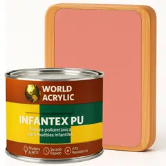 WORLD ACRYLIC - PINTURA MUEBLES INFANTEX PU BRILLANTE- MULTISUPERFICIES - 1-2 GALON CORAL ENCANTADO