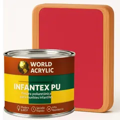 WORLD ACRYLIC - PINTURA MUEBLES INFANTEX PU BRILLANTE- MULTISUPERFICIES - 1-2 GALON FRUTILLA MÁGICA