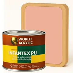 WORLD ACRYLIC - PINTURA MUEBLES INFANTEX PU BRILLANTE- MULTISUPERFICIES - 1-2 GALON ROSA NUBE