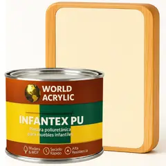WORLD ACRYLIC - PINTURA MUEBLES INFANTEX PU BRILLANTE- MULTISUPERFICIES - 1-2 GALON VAINILLA DULCE