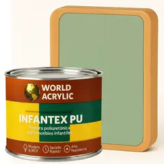 WORLD ACRYLIC - PINTURA MUEBLES INFANTEX PU BRILLANTE- MULTISUPERFICIES - 1-2 GALON VERDE UNICORNIO
