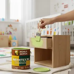 WORLD ACRYLIC - PINTURA MUEBLES INFANTEX PU MATE- MULTISUPERFICIES - 1-2 GALON AZUL SIRENITA