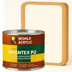 WORLD ACRYLIC - PINTURA MUEBLES INFANTEX PU MATE- MULTISUPERFICIES - 1-2 GALON BLANCO LECHE