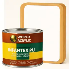 WORLD ACRYLIC - PINTURA MUEBLES INFANTEX PU MATE- MULTISUPERFICIES - 1-2 GALON BLANCO NUBE