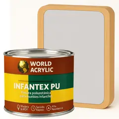 WORLD ACRYLIC - PINTURA MUEBLES INFANTEX PU MATE- MULTISUPERFICIES - 1-2 GALON GREIGE BEBÉ