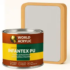 WORLD ACRYLIC - PINTURA MUEBLES INFANTEX PU MATE- MULTISUPERFICIES - 1-2 GALON GRIS OSITO