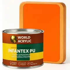 WORLD ACRYLIC - PINTURA MUEBLES INFANTEX PU MATE- MULTISUPERFICIES - 1-2 GALON NARANJA AVENTURERO