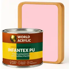 WORLD ACRYLIC - PINTURA MUEBLES INFANTEX PU MATE- MULTISUPERFICIES - 1-2 GALON ROSA ALGODÓN