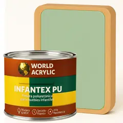 WORLD ACRYLIC - PINTURA MUEBLES INFANTEX PU MATE- MULTISUPERFICIES - 1-2 GALON VERDE AGUA SUAVE