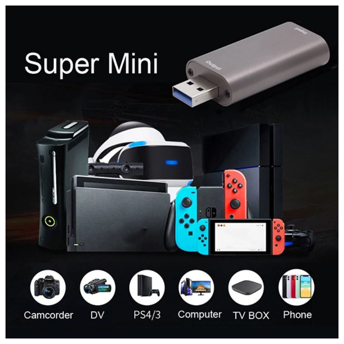 GENERICO - Tarjeta Capturadora de Video HDMI a USB  Full HD 1080p 60Hz