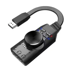 GENERICO - Tarjeta de Sonido USB 7.1 Plextone - Para Gaming en PC/Mac/Linux, 24 Bits