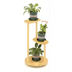 OKAY - Soporte Para Plantas De Bambú, Interior O Exterior 3 Niveles