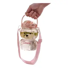 HD HOGAR SPA - Botella Para Agua Grande Diseño Oso Colorido Kawai 14l Color Rosado