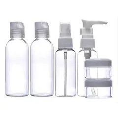 OKAY - Set botella viaje portátil 7 envase color transparente práctico compacto seguro