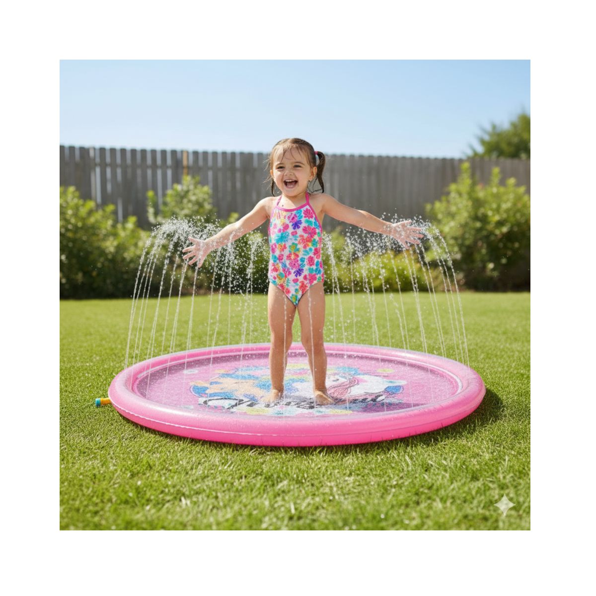 GENERICO - Alfombra de Agua 170 cm Piscina Lanza Chorros para Niños Color Rosa