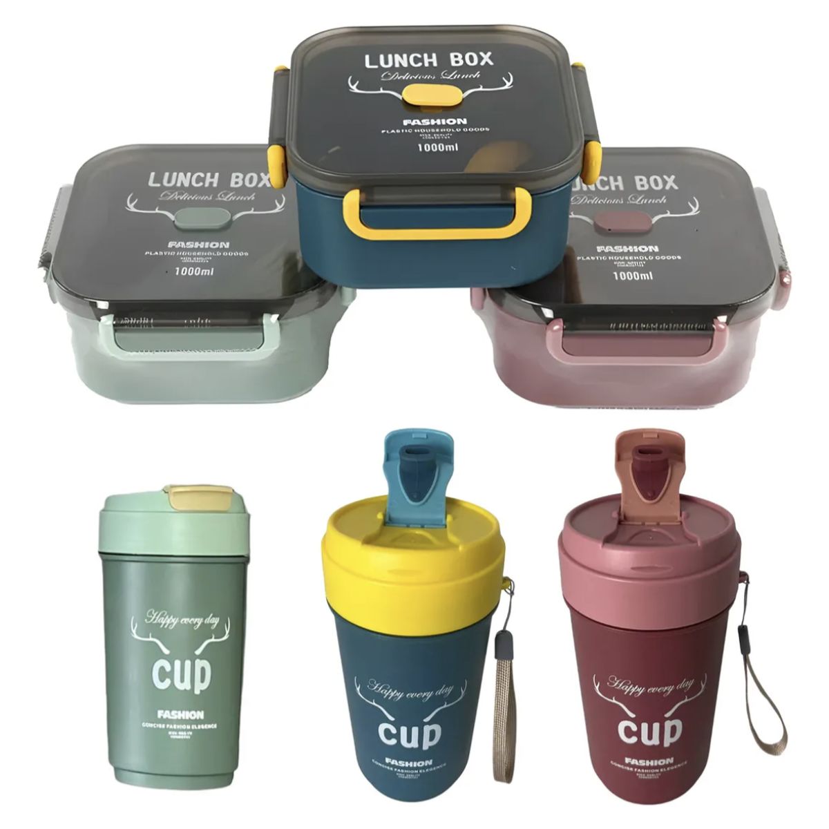 OKAY - Lonchera Topper + Termo Con Colores Lonchera Escolar