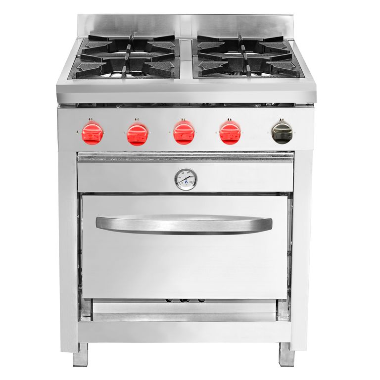 BOZZO Cocina Industrial 4 Platos 1 Horno GLP