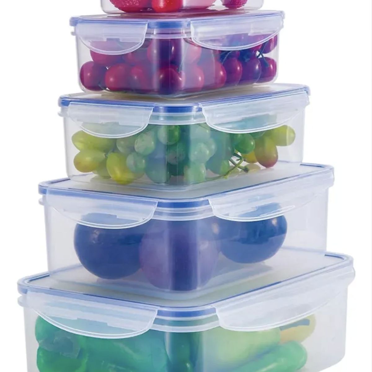 OKAY - Set 5 Envases Herméticos Plástico Almacenamiento De Alimento