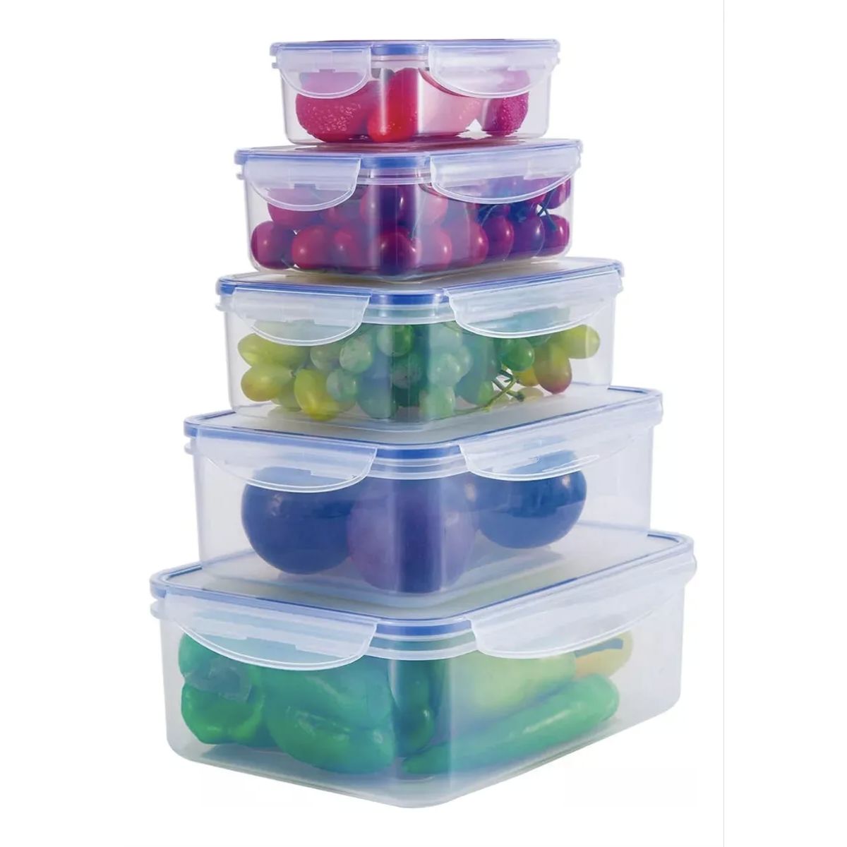 OKAY - Set 5 Envases Herméticos Plástico Almacenamiento De Alimento