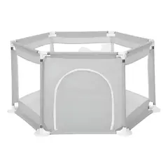 OKAY - Valla De Juego Para Bebes Corral De Seguridad Color Gris Diseño De La Tela Liso