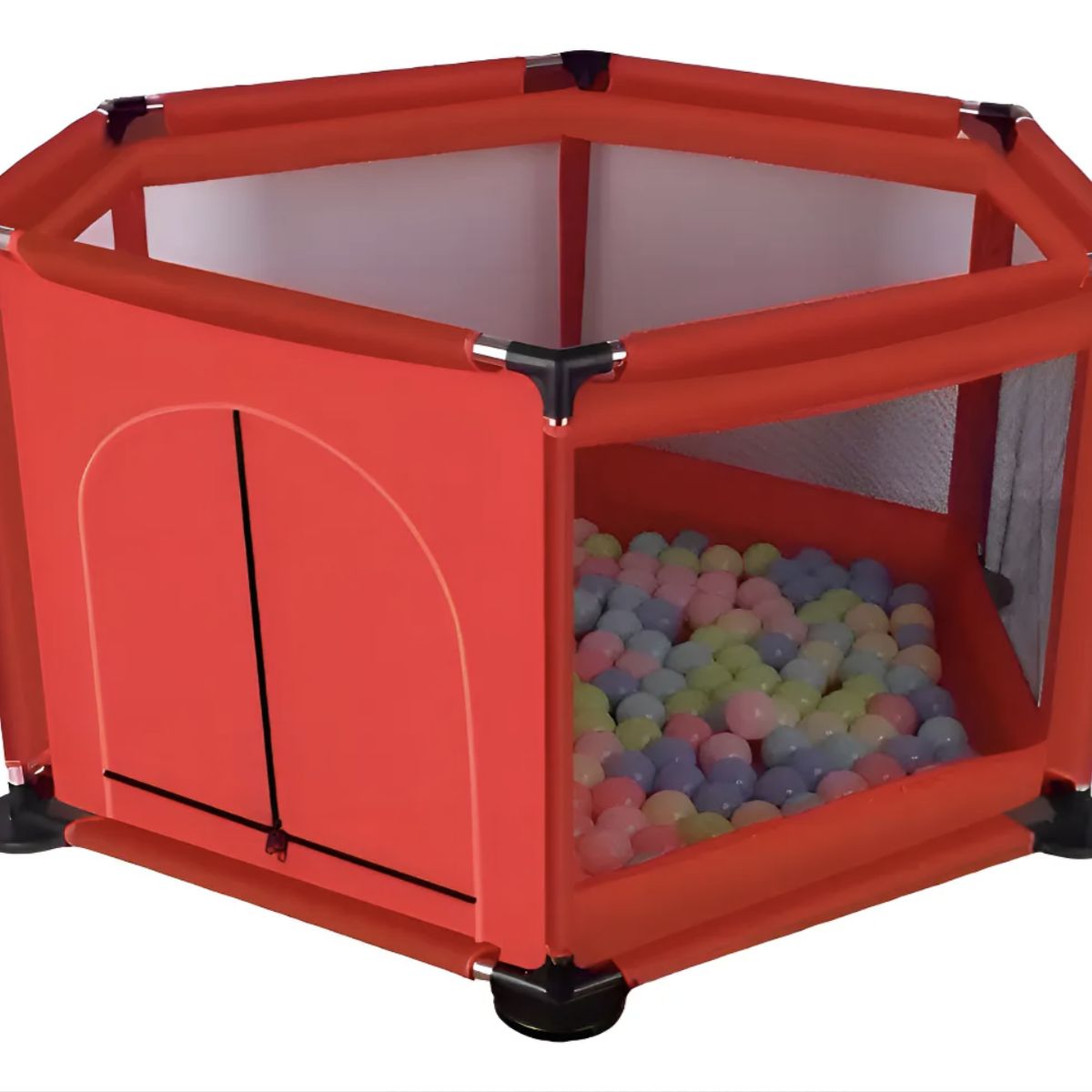 OKAY - Valla De Juego Para Bebes Corral De Seguridad Color Rojo Diseño De La Tela Liso