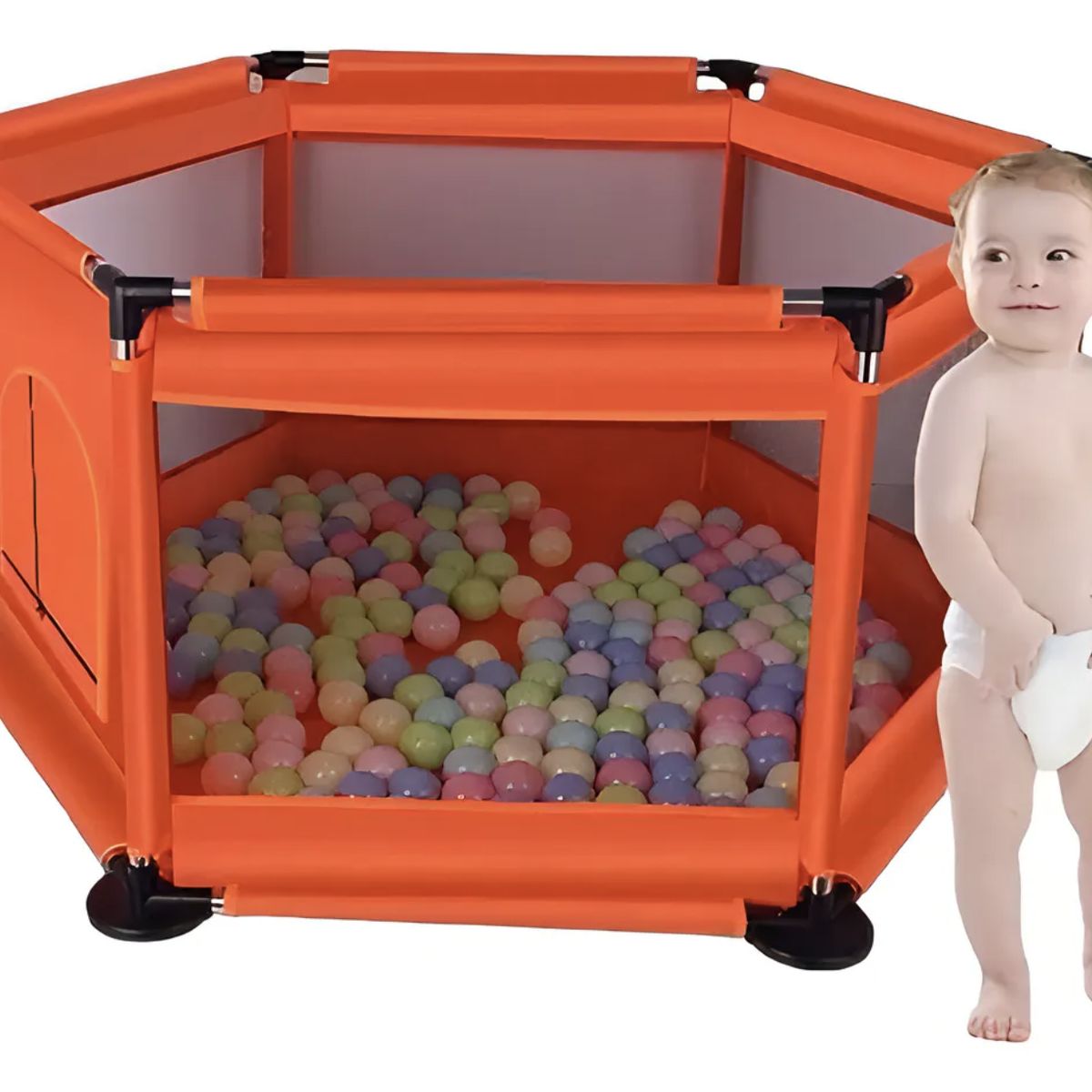 OKAY - Valla De Juego Para Bebes Corral De Seguridad Color Rojo Diseño De La Tela Liso