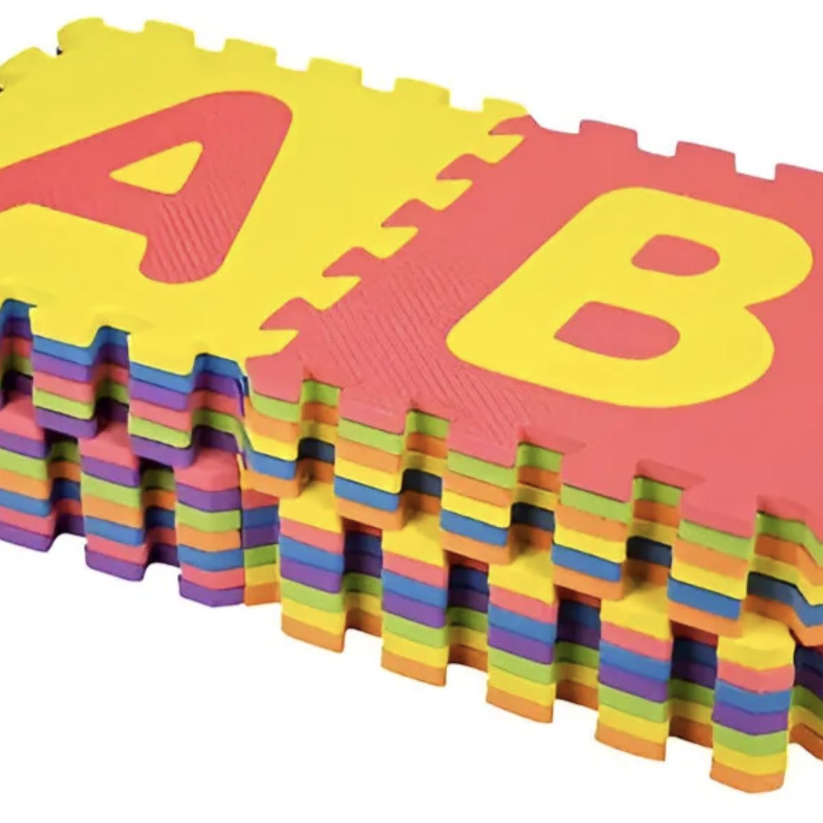 OKAY - Tapete Encastrable Para Bebé Haiton Alfombra Bebe Goma Eva, Letras Color 30cm X 30cm 8 Mm X 26u