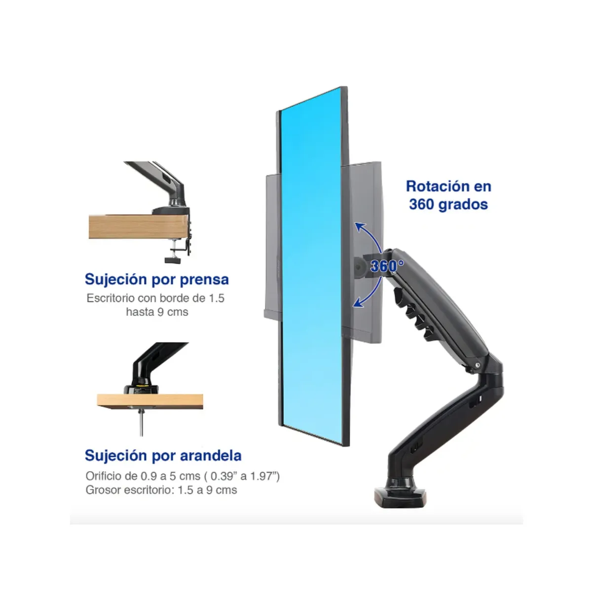 GENERICO - Soporte Articulado Para Monitor Tv De Piston F80 17 A 30