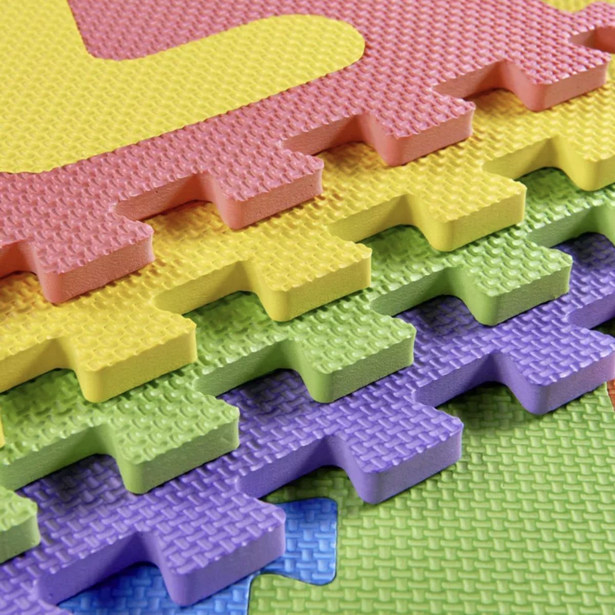 OKAY - Set 10 Alfombra Goma Eva Bebes 30x30cm Números Color Variado