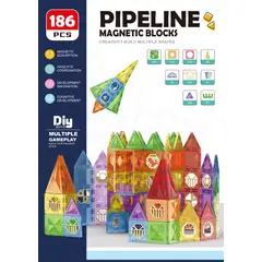 GENERICO - Bloques Magnéticos Educativos 186 Piezas Juego de Construcción Gigante