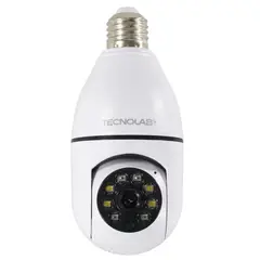 TECNOLAB - Cámara Seguridad Soquete WiFi 360 Full HD Audio y Luz - PS