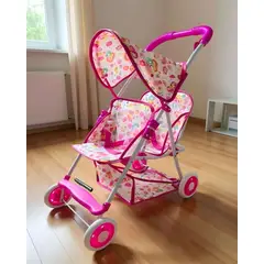 GENERICO - COCHE DOBLE MUÑECA JUGUETE NIÑA