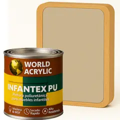 WORLD ACRYLIC - PINTURA MUEBLES INFANTEX PU BRILLANTE- MULTISUPERFICIES - 1-4 GALON BEIGE CARAMELO