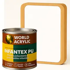 WORLD ACRYLIC - PINTURA MUEBLES INFANTEX PU BRILLANTE- MULTISUPERFICIES - 1-4 GALON BLANCO NUBE