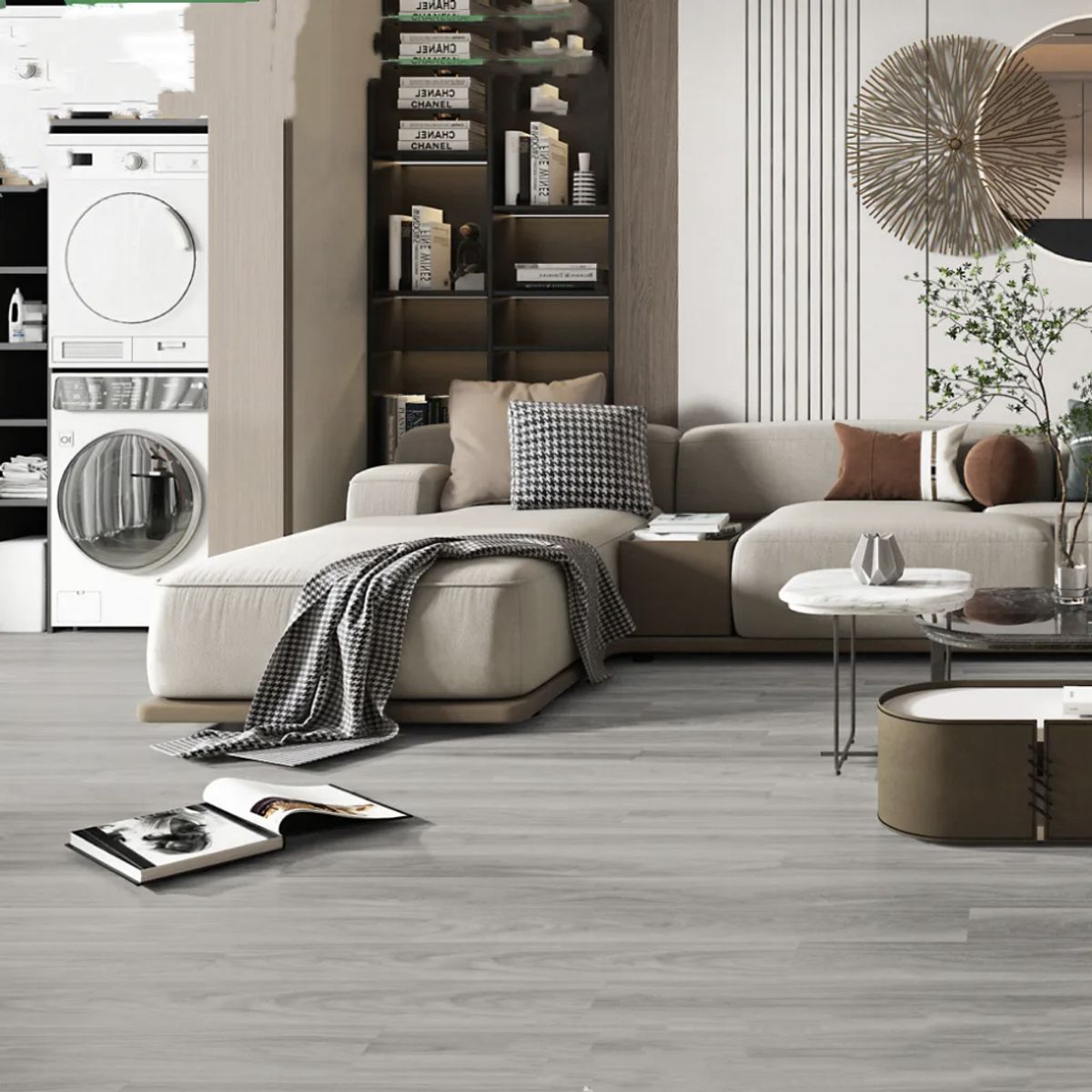 Piso Vinilico Autoadhesivo 5m2 Caja 36 Piezas Antideslizante, marca OKAY - Foto 2