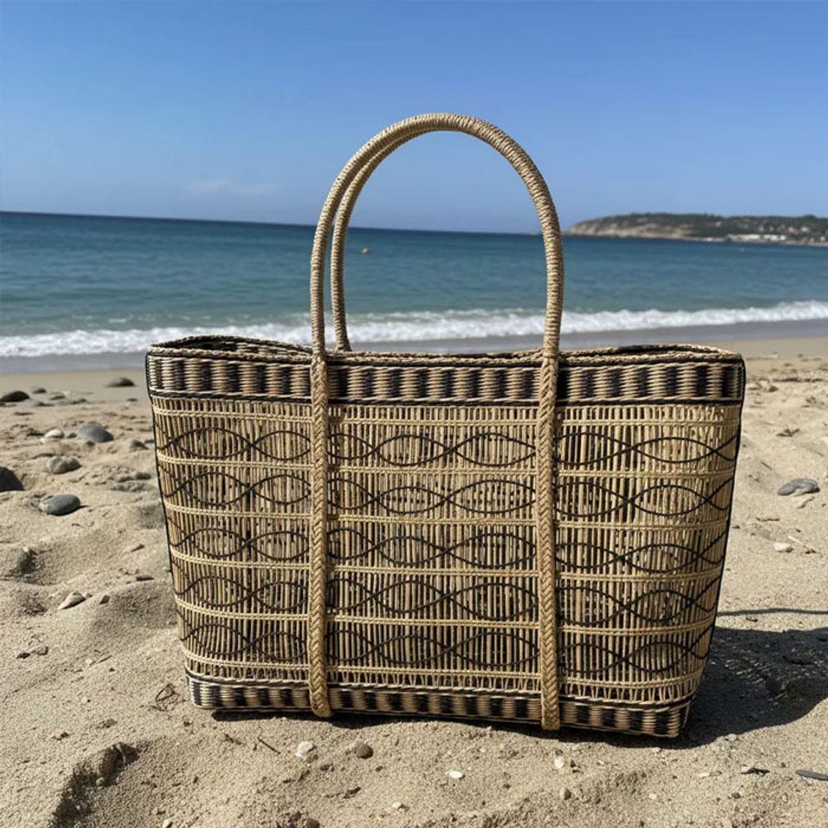 BRIC - Bolso Cartera Playera De Mimbre Boho