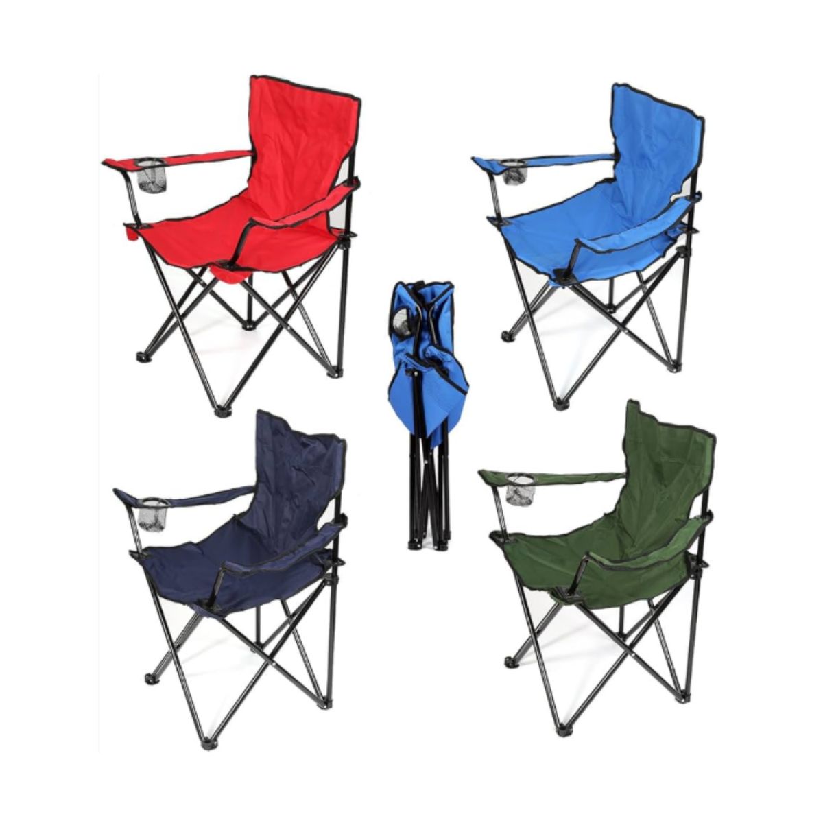 GENERICO - Pack X2 Silla Plegable Y Portátil Para Campamento  Playa Colores Variados