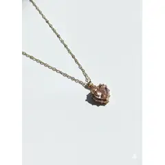 GENERICO - Cadena Corazón Champagne con Circones Acero Inoxidable