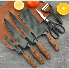 GENERICO - Set Cuchillos Premium Antiadherentes Ergonómicos 6 Piezas