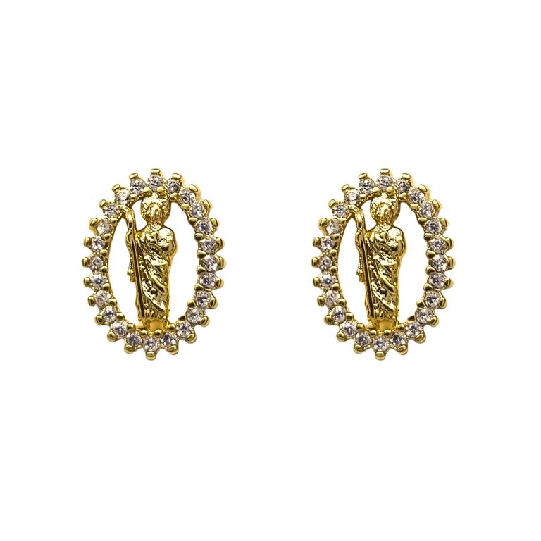 Aros Religioso Circones Enchapado en oro de 18k Dorado ...