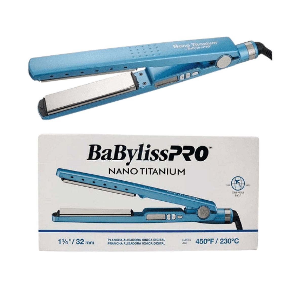 BABYLISS PRO - Plancha Alisadora Led Babyliss Pro 32MM Ionica Nano Titanium