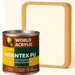 WORLD ACRYLIC - PINTURA MUEBLES INFANTEX PU MATE- MULTISUPERFICIES - 1-4 GALON BLANCO LECHE