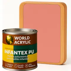 WORLD ACRYLIC - PINTURA MUEBLES INFANTEX PU MATE- MULTISUPERFICIES - 1-4 GALON CORAL ENCANTADO