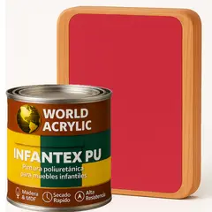 WORLD ACRYLIC - PINTURA MUEBLES INFANTEX PU MATE- MULTISUPERFICIES - 1-4 GALON FRUTILLA MÁGICA
