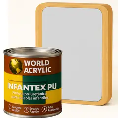 WORLD ACRYLIC - PINTURA MUEBLES INFANTEX PU MATE- MULTISUPERFICIES - 1-4 GALON GRIS ELEFANTITO